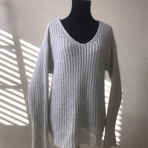 White knit sweater